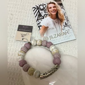 🌸Jilzarah Lavender & Silver Clay Bead Stretchy Bracelet